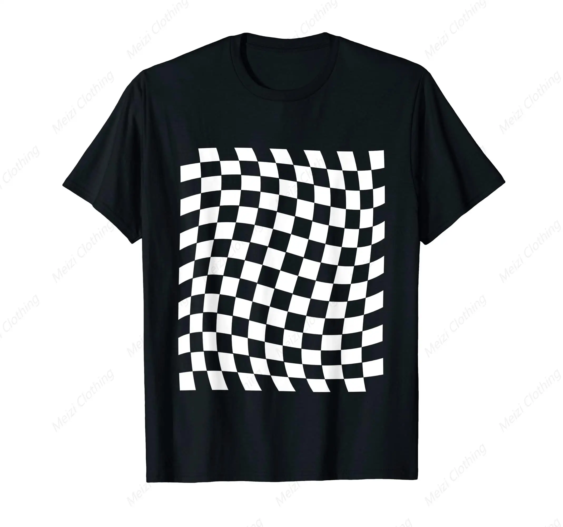 

Fun Black and White Chessboard Cool Men's and Women's T-shirts Chess Enthusiasts Men's Cotton Gifts Short Sleeves