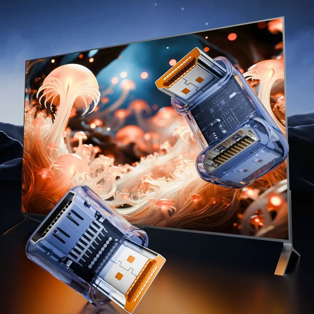 

8K 60HZ HDTV адаптер «папа-мама» прозрачный световой индикатор защита интерфейса ABS мини HDTV соединитель ТВ-приставка монитор
