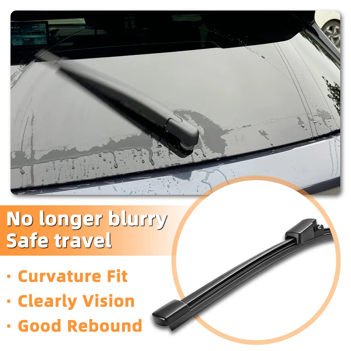 Yitong Fit For Volkswagen VW Tiguan MK1 2007-2016 Rear Wiper Blade Natural Rubber Strip Silent Wiping Easy Install Replacement