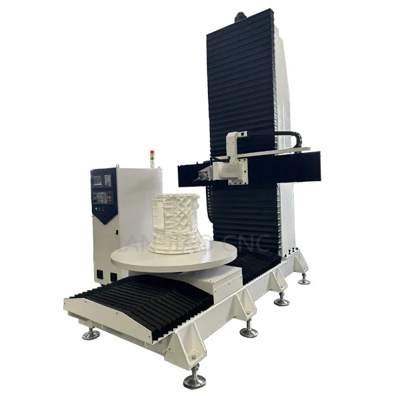 Mini 5 Axis CNC Wood Router Mill Electric Carving Machine Single Spindle Tool Feeding Competitive Price NC Studio Syntec Motor