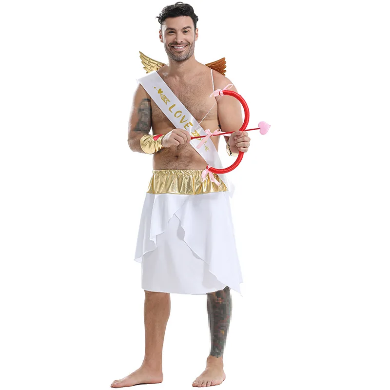 

Хэллоуин мифологический ангел Купидон косплей костюм мужской сценический наряд для взрослых мужская одежда для наряда