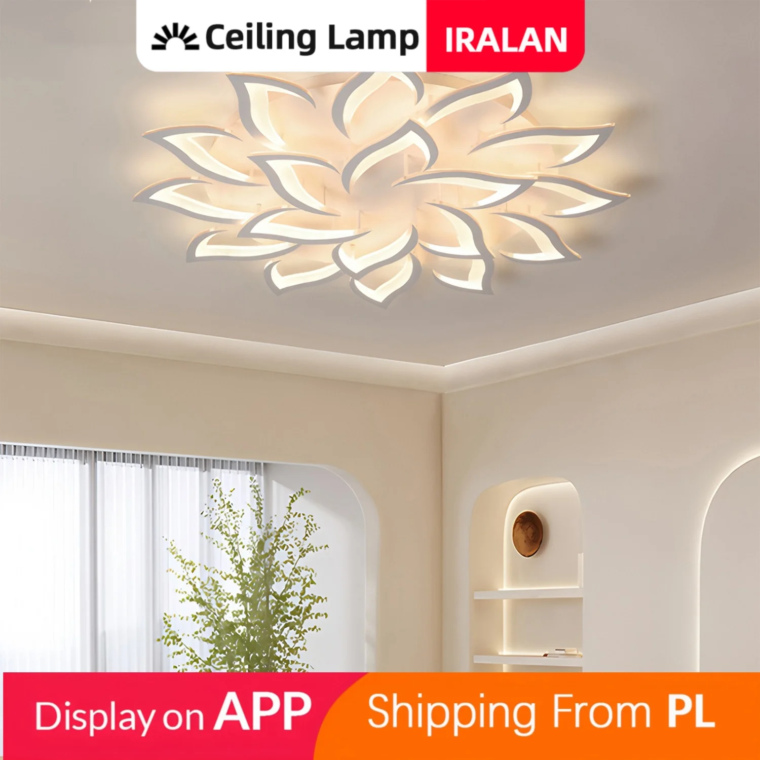 IRALAN LED lustre APP avec RC gradation infinie maison plafond lustre LED plafond lustre lampe pour salon chambre