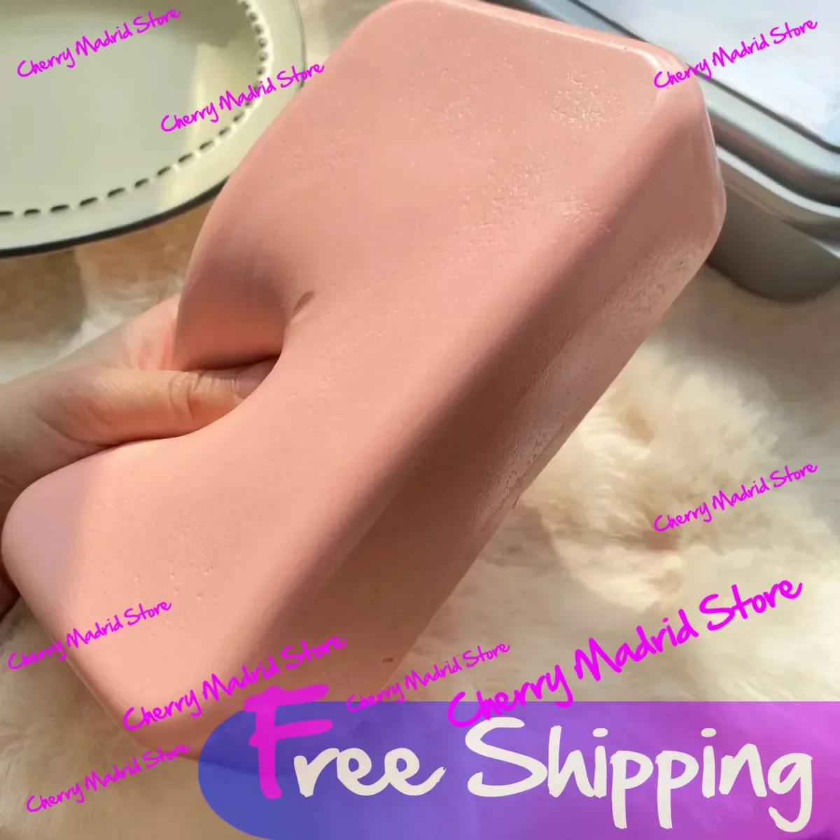 Squishy Solid Slime Soft Toy Gift Slow-rising Stress-relief Sticky Box Cake Simulation Bread Knead Happy Moist Suction Hand Gift