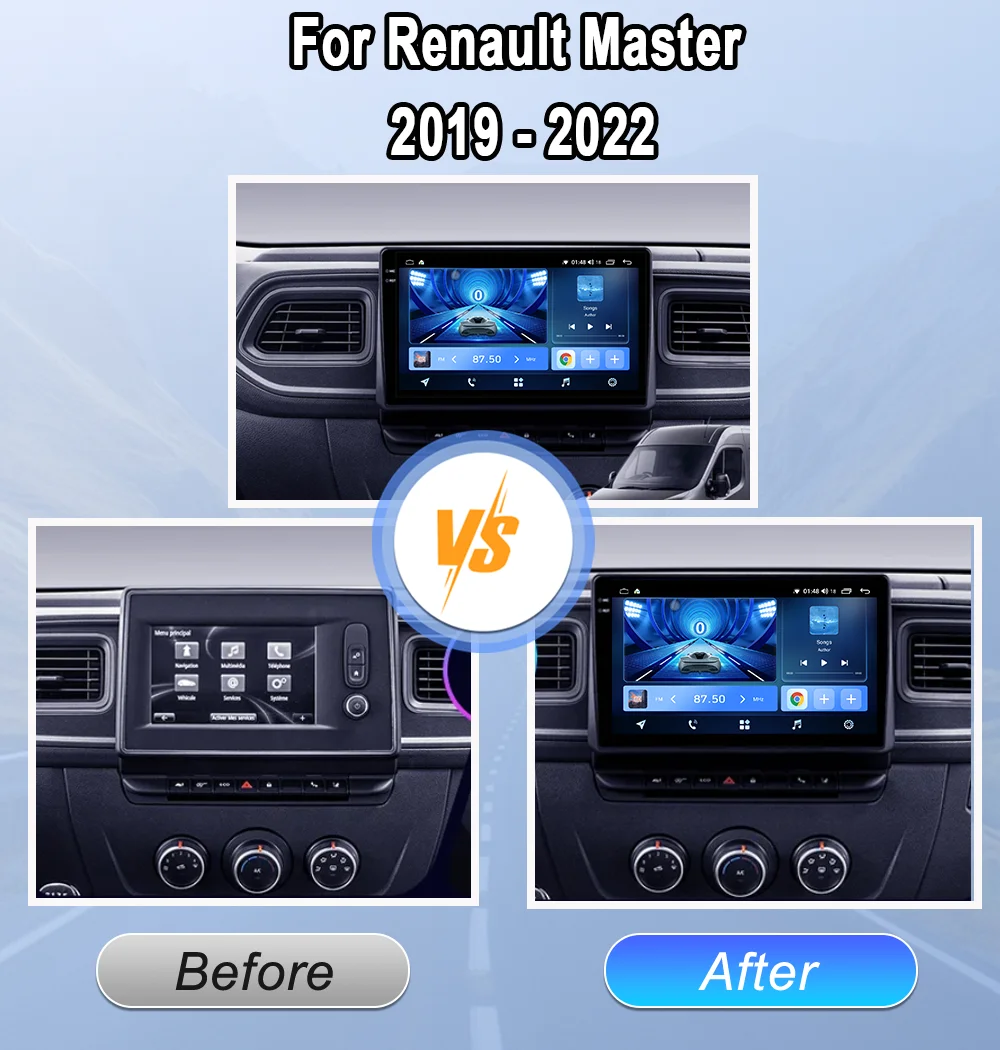 Android 15 For Renault Master 2019 2020 2021 2022 Car Multimedia Video Player Radio Stereo GPS Navigation Bluetooth NO 2DIN WIFI