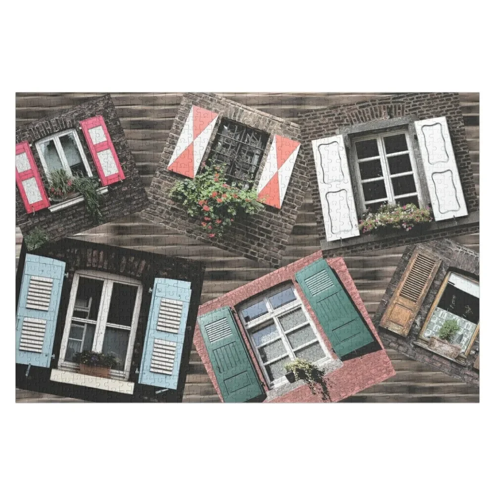 Vintage Windows Photo Collage Jigsaw Puzzle Toys For Children Jigsaw Custom Puzzle