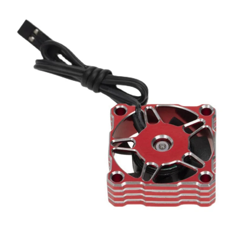 30mmx30mm 25000RPM High Speed Metal Cooling Fan for 1/8 1/10 1/12 ARRMA Traxxas HSP HPI Redcat Wltoys RC Car,Red