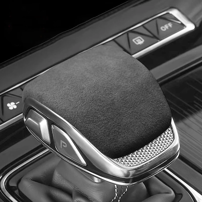

For Hong Qi HQ9 H6 HS5 HS7 HS3 H5 2023-2025 Gear Shift Knob Cover Suede Leather Overlays Car Accessories Auto Interior Trim
