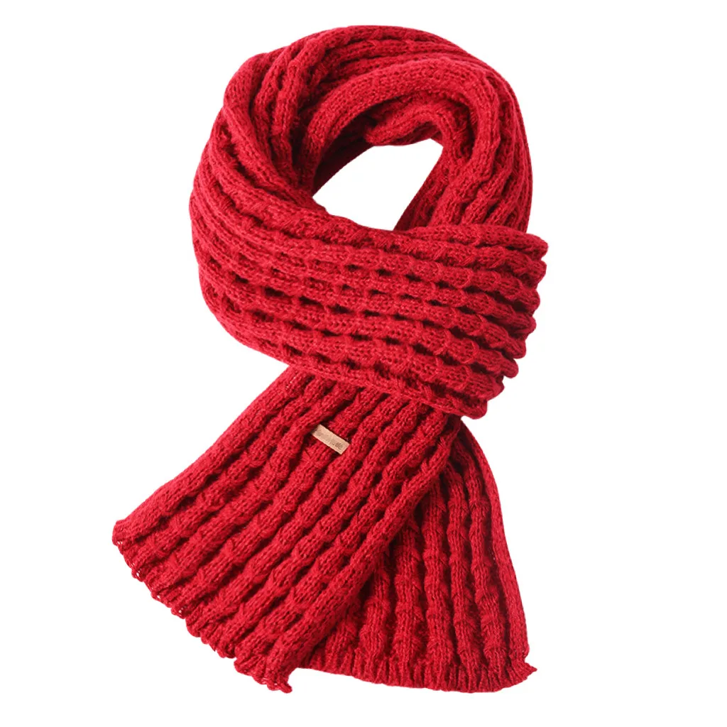 Scarf Women's Winter High End Knitted Yarn Korean Edition Versatile Solid Color Warm Scarf Thickened Couple Student New Style