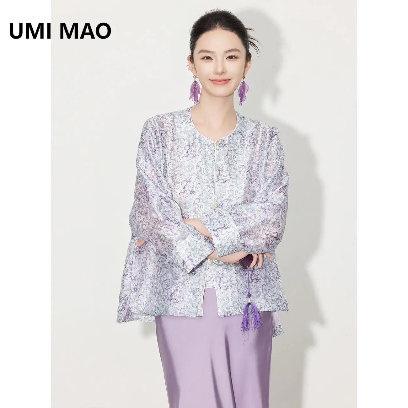 

UMI MAO New Chinese Style Coat Gentle Thin Jacket Women Spring Summer New High-end Slimming Top Femme Y2K