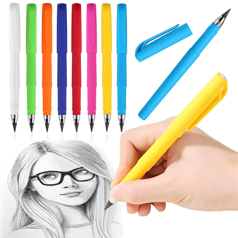 

180Pcs Inkless Forever Pencil Unlimited Writing No Ink HB Pen Sketch Painting Tool School Office Supplies Kawaii Stationery