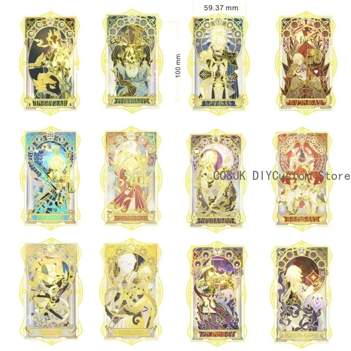 12pcs Game Honkai: Star Rail Dan Heng March 7th Phainon Mydei Anaxa Metal Card Bookmark Anime Collection Cosplay Xmas Gift