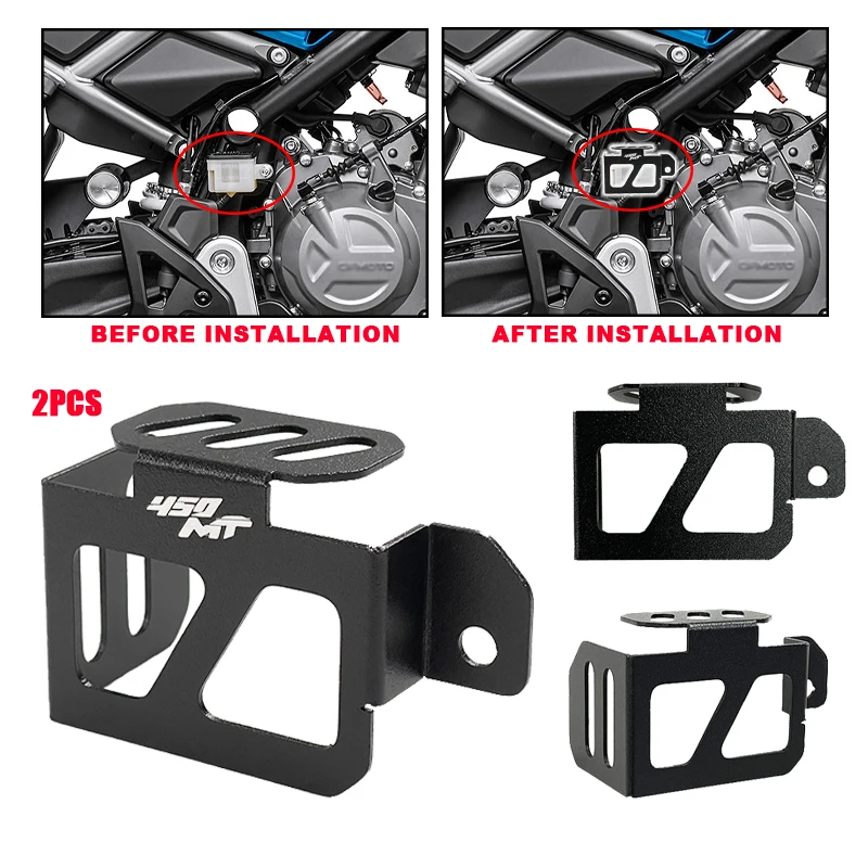 

2PCS 450MT Motorcycle Accessories For CFMOTO CF 450 MT MT450 450mt 2024 2025 Rear Brake Fluid Reservoir Guard Cover Protector