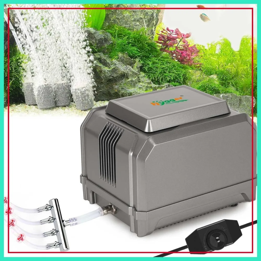 

Powerful 4-Outlet Air Pump for Large Tanks, 1000 Gallon, Adjustable Oxygen Aerator
