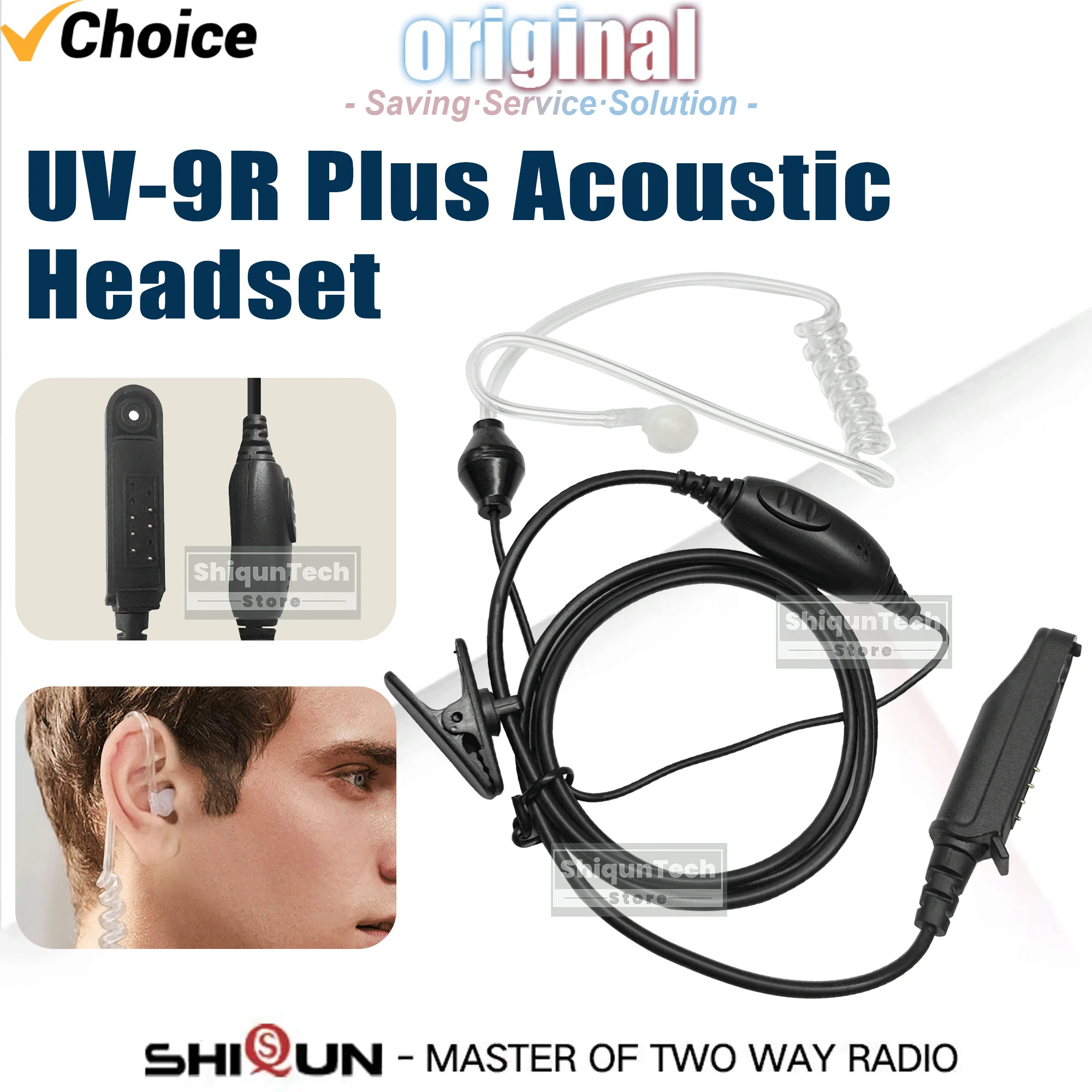 

Акустический наушник Baofeng UV-9R Plus UV68 Pro Max V2 GT-3WP, трубка для внутренней связи, защита для тела, акустические наушники, водонепроницаемый тип