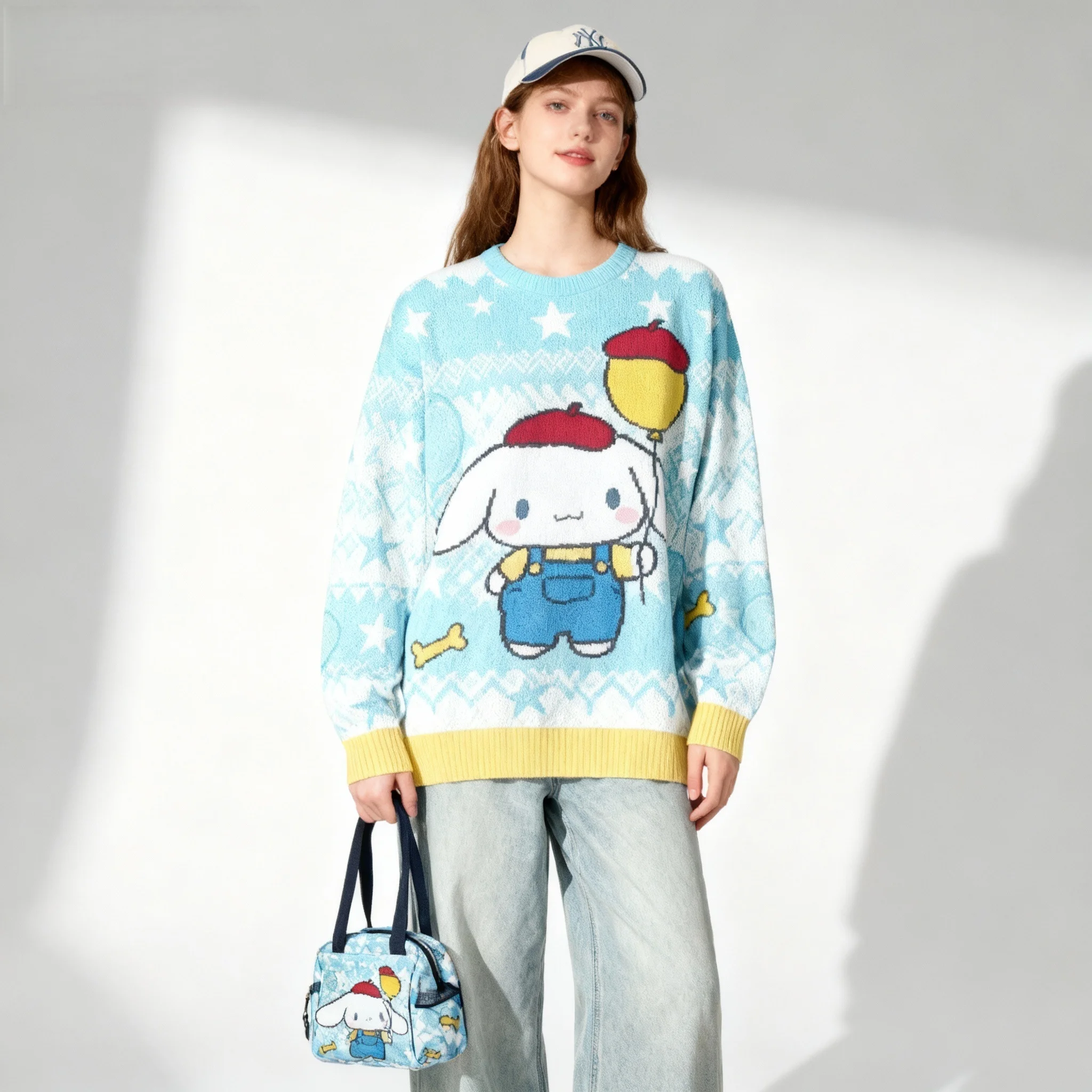 Новая серия Sanrio Family Hello Kitty Big Ear Dog, милая и крутая рождественская вечеринка, супер большая женская осенне-зимняя толстовка для взрослых