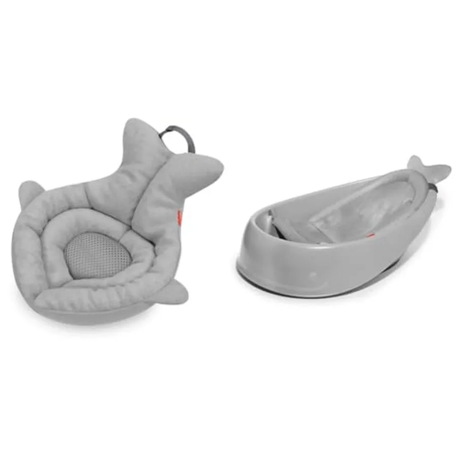 

Soft Sink Baby Bath Tub and Smart Sling 3-Stage Whale Tub Bundle, Moby, Grey