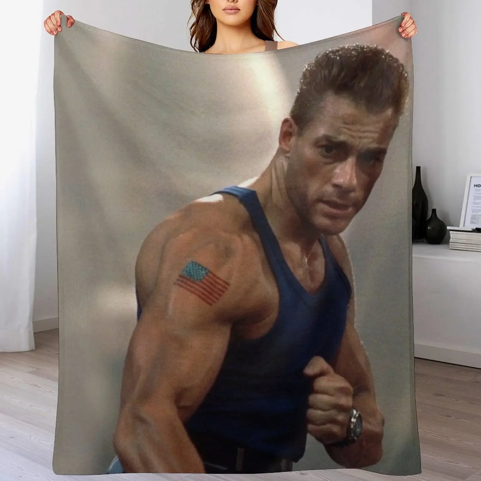 New Jean-Claude Van Damme Throw Blanket Hairy blankets ands Blankets