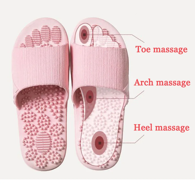 Foot Massage Soft Bath Slippers Tension Relief Acupuncture Foot Massage Tools Non-slip Home Slippers Healthy Care