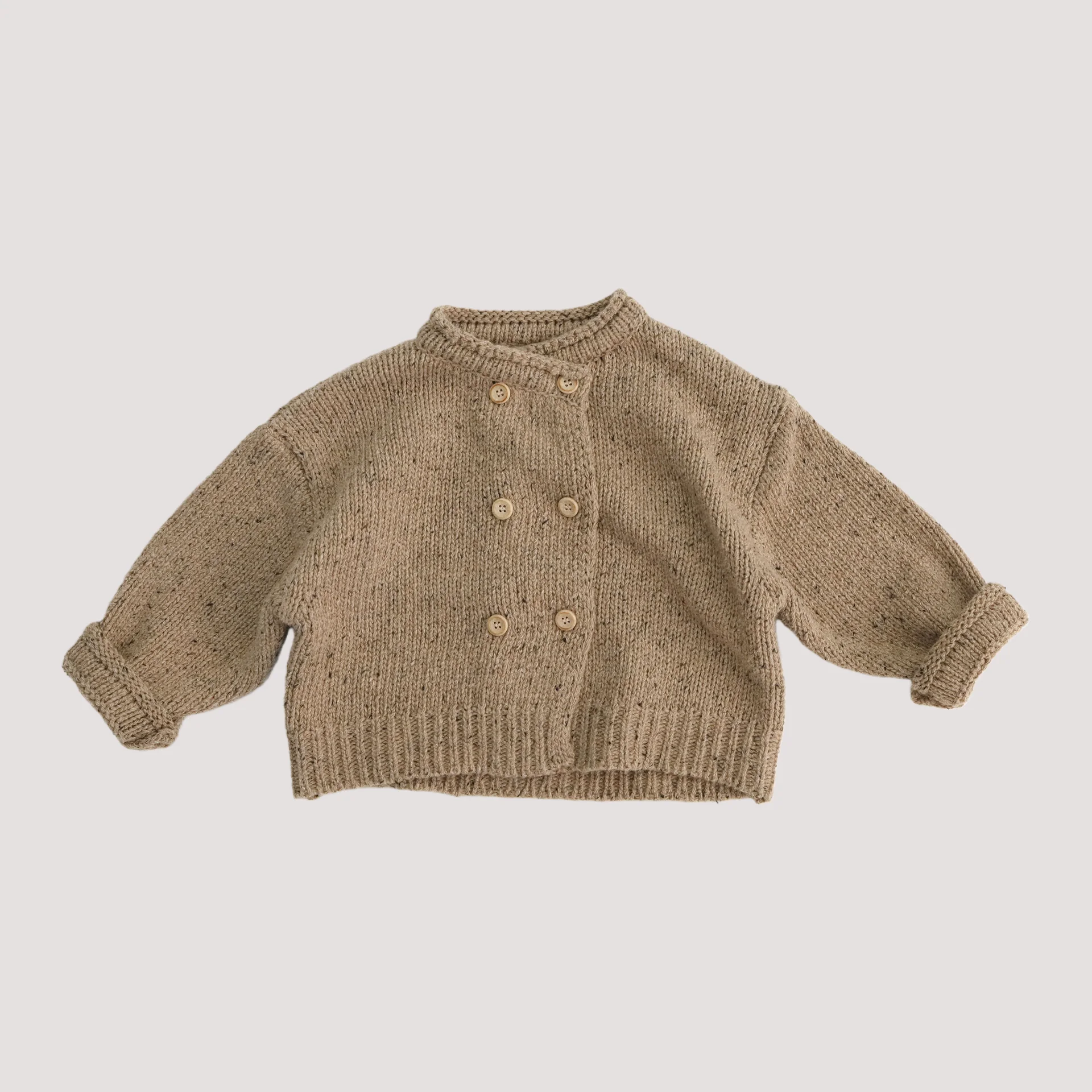 1-6Y Kinder Pullover Zweireiher Mädchen Pullover Koreanischen Stil Kinder Strickjacke Solide Lose Pullover Mantel