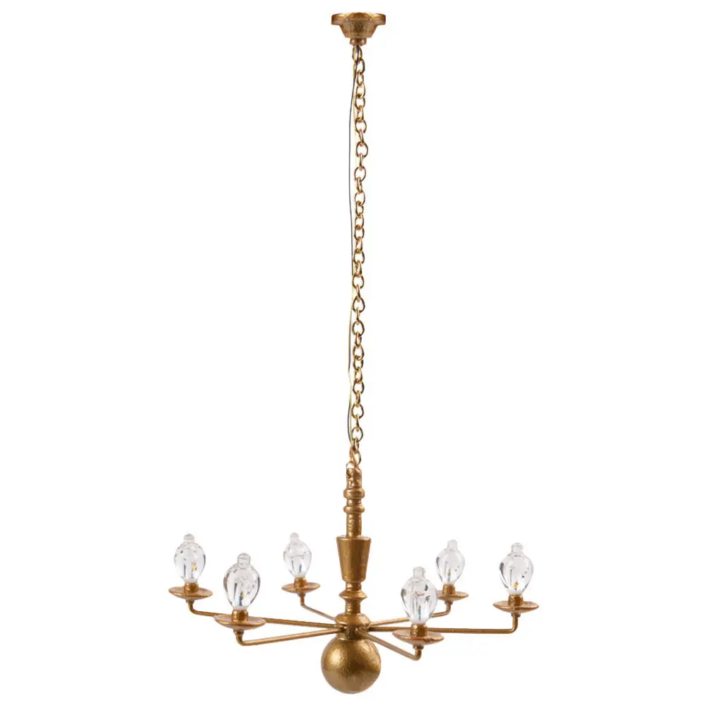 

Миниатюрный потолочный светильник, крошечная светящаяся подвесная лампа из металла и АБС-пластика для песочницы, декор для миниатюрного домика, световой декор для сцен DIY