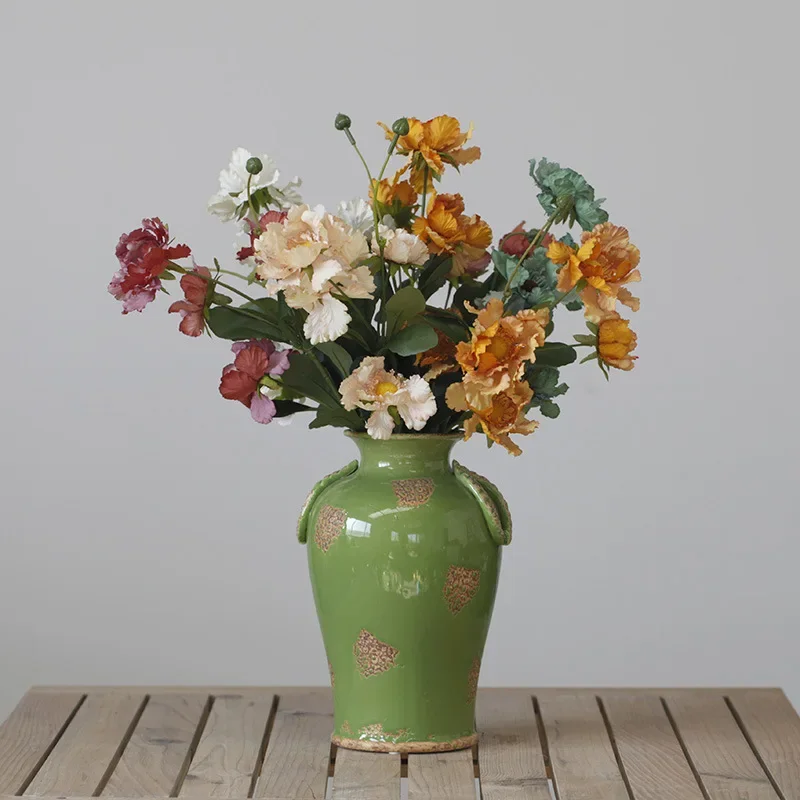 10 Stück Künstliche Fengju-Seidenblumen, Hochzeitsblumen, Wildchrysanten, Party- und Heimdekoration, Blumenarrangement, Foto-Requisiten – Detail 5