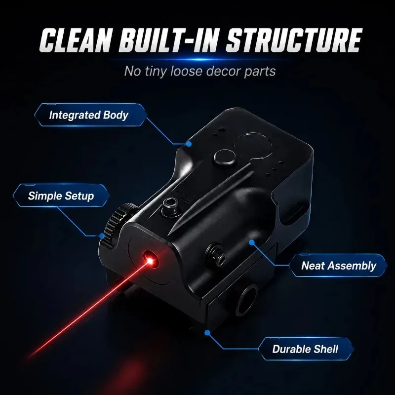 Anti‑shake Mini Red‑beam Decor Module, Four‑way Tunable Indicator Part for Standard 20mm Hobby Rail Base