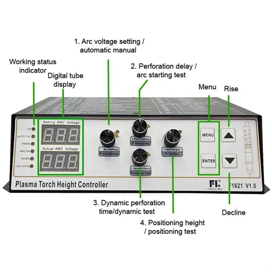 

Plasma arc voltage height controller kit 1620 F1621P THC plasma lifting body JYKB-100-DC24V-T3