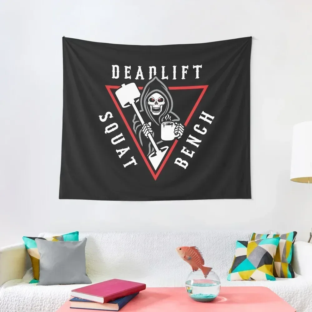 Squat Bench Deadlift Grim Reaper Tapestry Bedroom Decor Aesthetic Room Design Tapestry