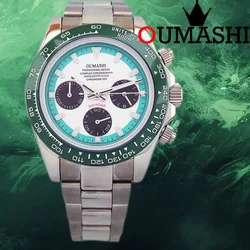 39.3mm man Watches VK63 Chronograph Men's Sport Panda Three Eyes Quartz Watch Sapphire Stainless Steel waterproof swimming