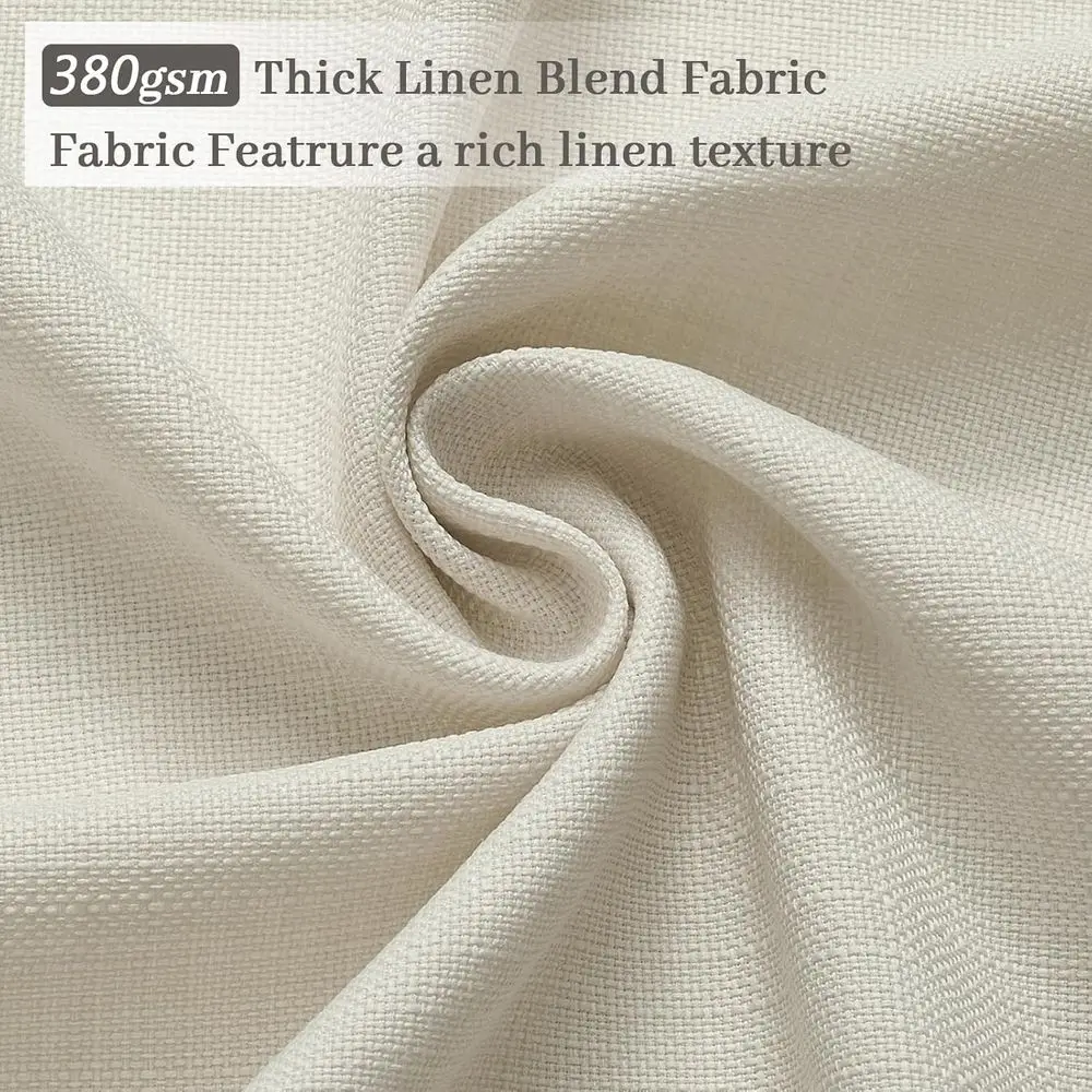 Extra lange Faltenvorhänge aus Birkenleinen, 102 Lichtfilter, Boho-Stil, Privatsphäre für Wohnzimmer und Schlafzimmer