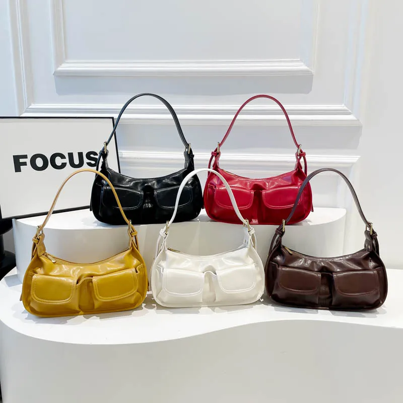 

2025 Summer Minimalist Underarm Purse for Women, Genuine Leather Multi-way Shoulder Crossbody Bag, Vintage Chic Tote for Work