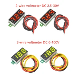 5Pcs 0.28 Inch DC LED Digital Voltmeter 0-100V Voltage Meter Auto Car Mobile Power Voltage Tester White Red Green Blue Yellow