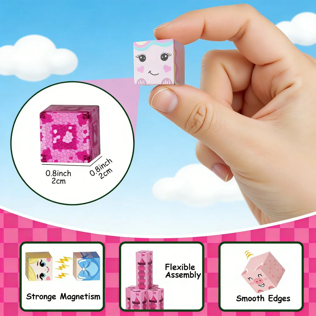 Bloques de construcción magnéticos, juguetes STEM Montessori, bloques de construcción para juego creativo y sensorial, regalos educativos de cumpleaños para niños.