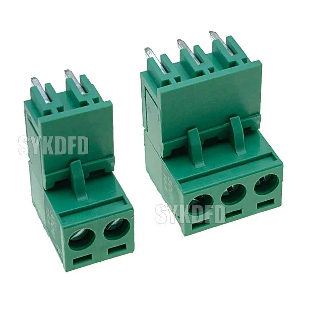 10Sets 2EDG 2/3/4/5/6/7/8/9 Pin Screw Terminal Block Connector 5.08mm Pitch Plug Bent Pin Header Socket For Pcb 2p 3p 4p