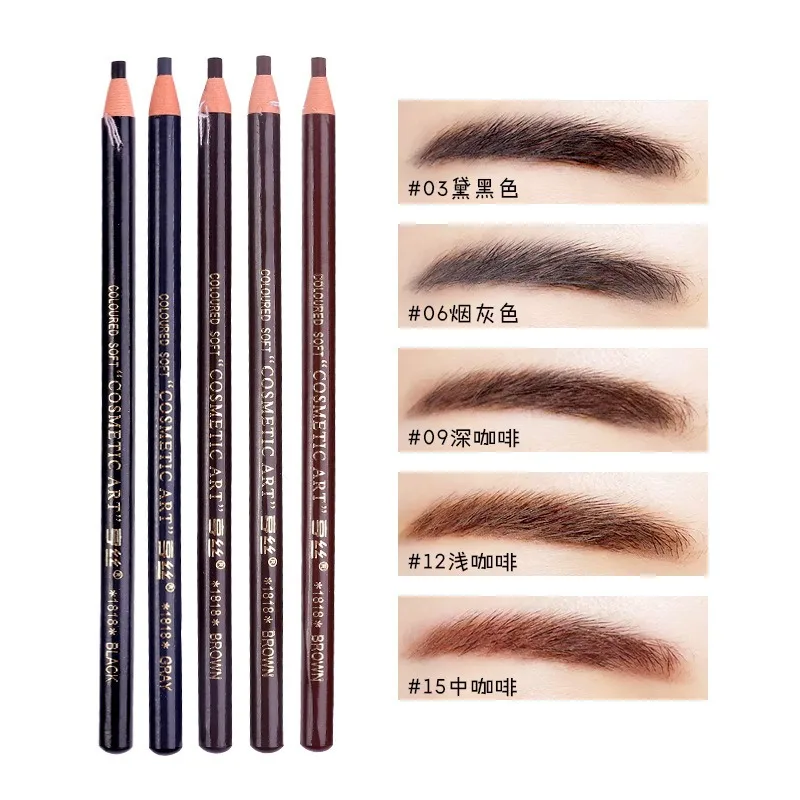 Pencil Eyebrows Color Cheap and Full Makeup Waterproof Eyebrow Pencil Tatoo Cosmetics Free Female Makeup Material Professional