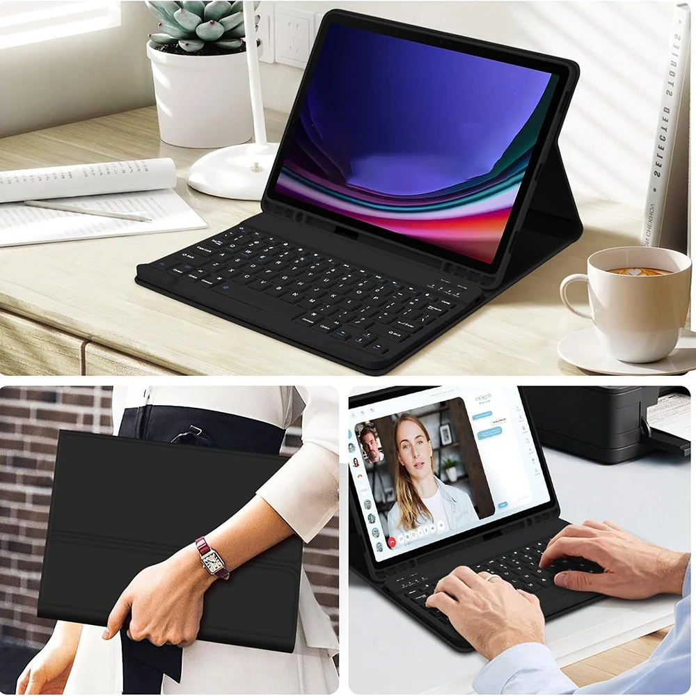 For Samsung Galaxy Tab A9 Plus A8 10.5 Case Keyboard Galaxy Tab S10 S9FE 10.9 S7 S8 11 PLUS 12.4 13.1 A7 S6 Lite 10.4 Ultra 14.6