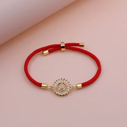 2024 Simpel New Classic A-Z Heart Initial Letter Bracelet Women Adjustable Red Rope Bracelet For Women Jewelry Gift