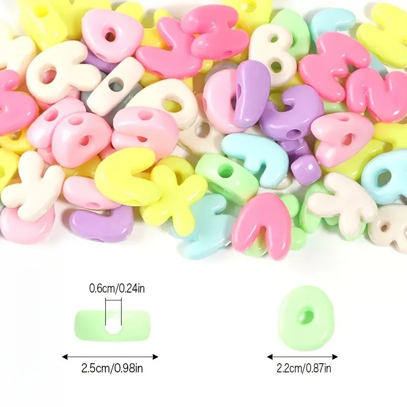 Large Q-shaped letter beads. Macaron color scheme. 250g/82pcs， Very suitable for DIY bracelets, necklaces, earrings