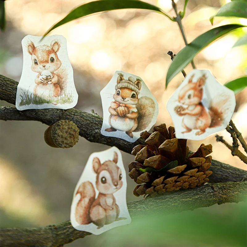 Journal GO Cartoon Special-shaped Washi Tape Scrapbooking Pre-cut Cute Forest Animals Masking Tape for Journal Planner