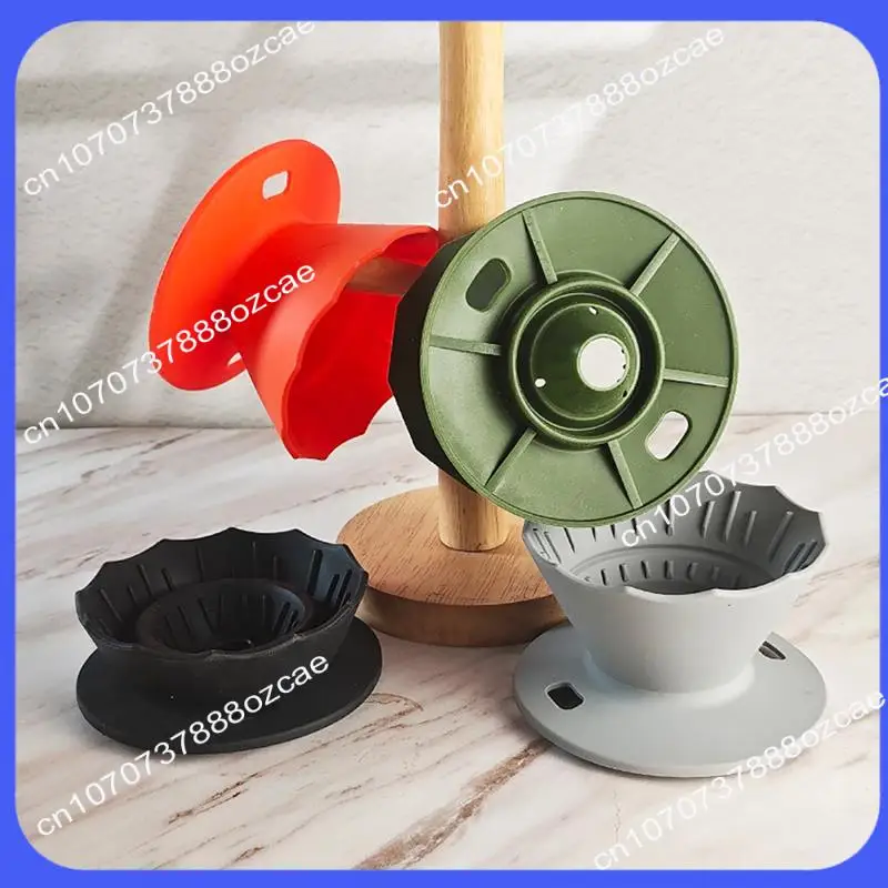 A26P قابل للطي صب على فنجان القهوة سيليكون التخييم فلتر القهوة للسفر التخييم مكتب هوم اكسسوارات القهوة الأخضر