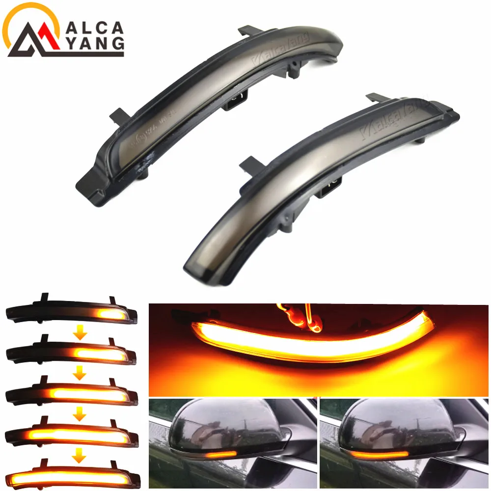 2 Cái Cho Skoda Octavia 2009-2013 Siêu Bền 2008-2014 Năng Động LED Nhan Blinker Gương Bật Lửa Tia Plasma Ánh Sáng