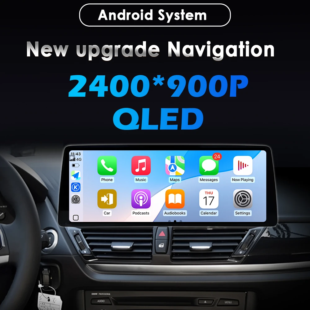 Wireless Carplay Car Multimedia Player for BMW X5 E70 X6 E71 2008-2013 CCC CIC System Android14 DSP Stereo GPS Right Hand Drvie