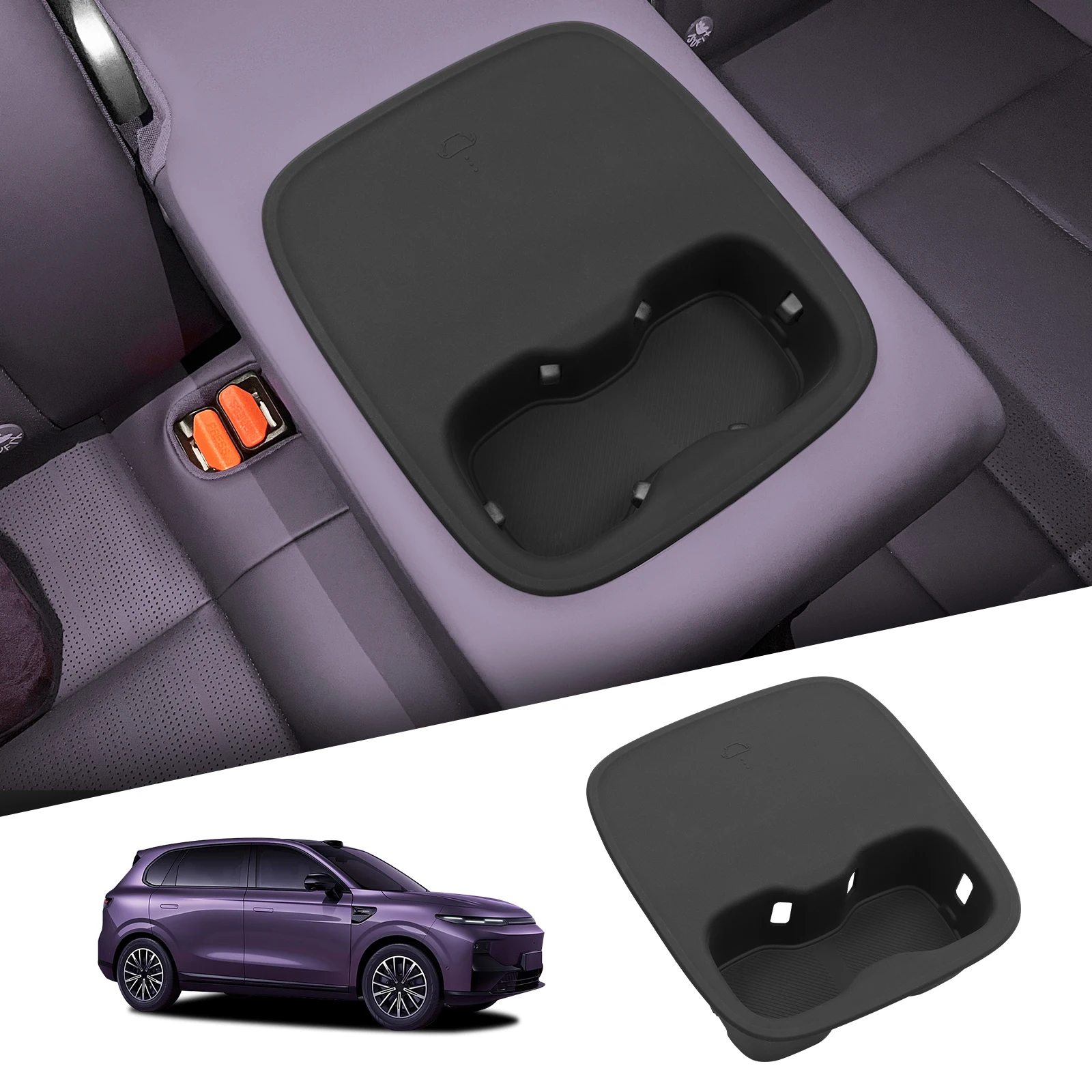 

LUCKEASY for Leapmotor B10/B01 2025 2026 Car Water Cup Holder The Second Row Drinks Cup Holder Armrest Storage Tray Accessories