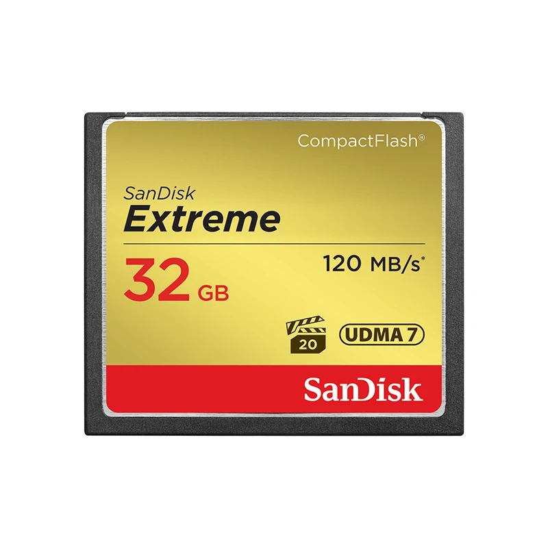 Sandisk CompactFlash 32G 64G 128G CF Memory Card 800X High Speed Compact Flash CF Card Applicable Digital Cameras/DSLR Cameras