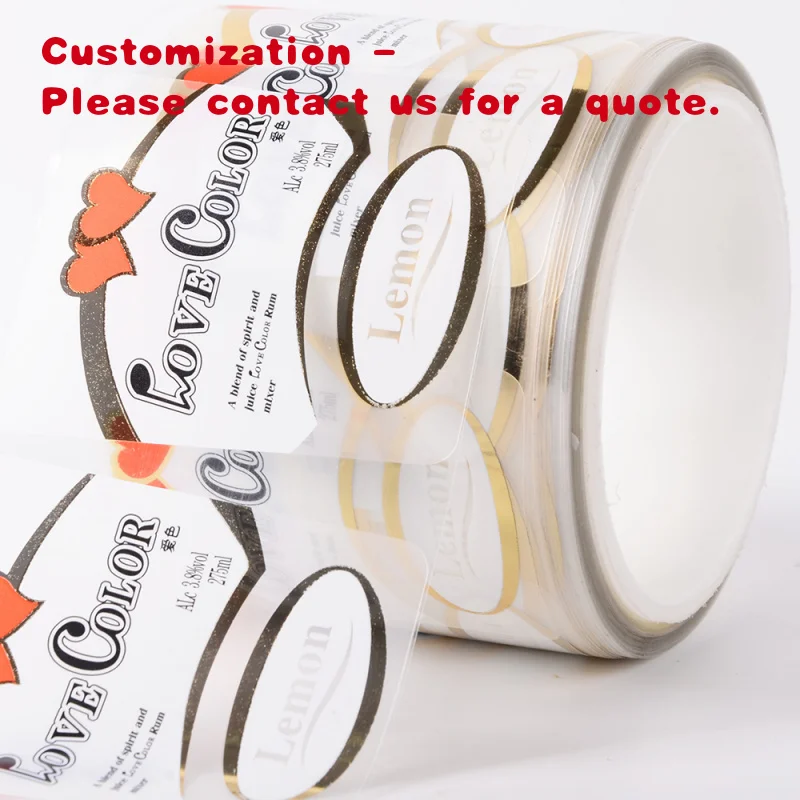 custom.Custom Self Adhesive Transparent Label Sticker Bottle