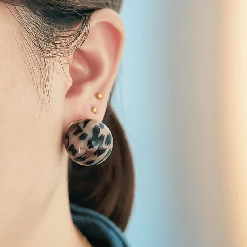 Leopard Print Ball Post Earrings For Women Fashion Jewelry Timeless Classic New Styles Hot Selling Items Holiday Gifts C1789