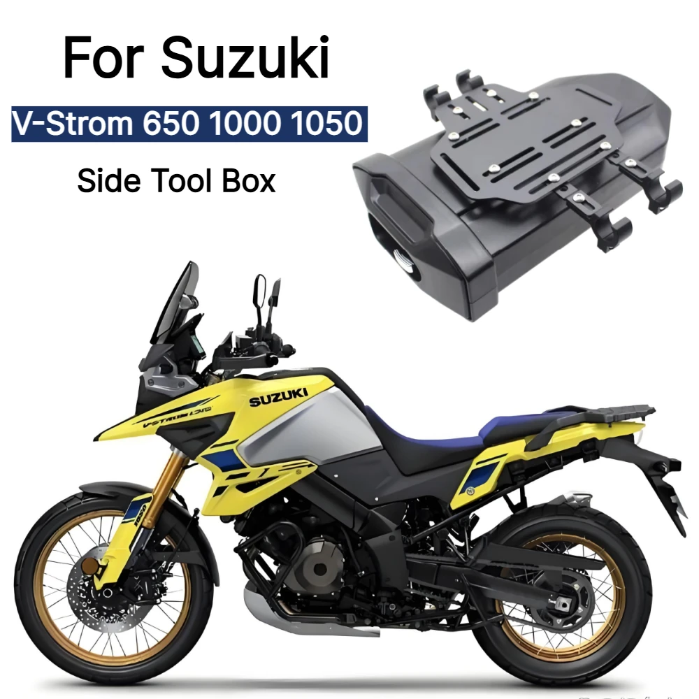 Side Waterproof Tool Box For Suzuki V-Strom 650 1000 1050 DL 650 Side Decorative Toolbox Side First-aid/Breakdown Kit Toolbox