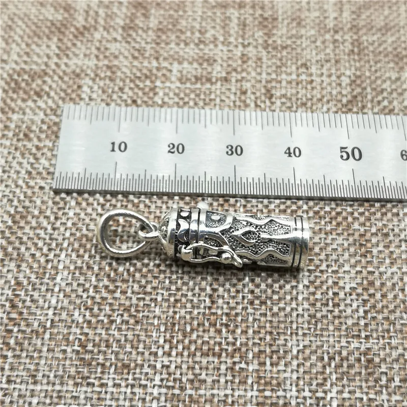 1 Piece Cylinder Prayer Box Locket Pendant in 925 Sterling Silver for Memory Keepsake Necklace