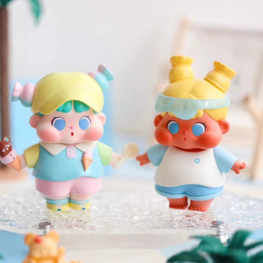Echte Qoqo To Sea with You Serie BlindBox Kawaii Vinyl Puppen Sammlung Tischdekoration Mystery Surprise Urlaub Spielzeug Geschenk