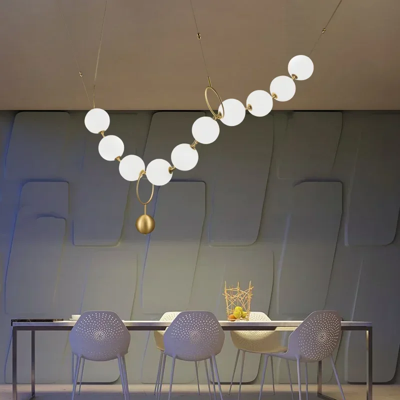 

Nordic Acrylic Necklace Chandelier Living Room Kitchen Dining Table Ceiling Pendant Lights Home Decoration Light Luxury LED